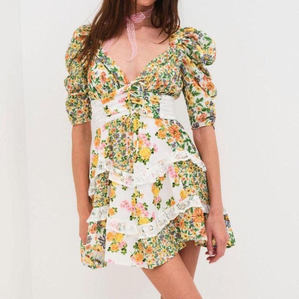 Name: White Floral Mini Dress